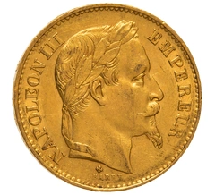 Pièce 20 Francs Or 1868 Napoléon III BB