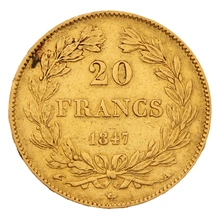 Pièce 20 Francs Or 1847 Louis-Philippe A