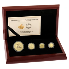 4 Pièces Maple Leaf Or 2016 en Boîte