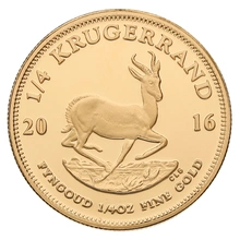 Pièce Krugerrand Or 1/4 Once 2016 BE en Boîte