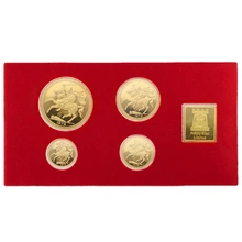 4 Pièces Souverains Or Île de Man 1979 en Boîte