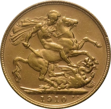 Pièce Souverain Or 1910 Édouard VII P