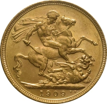 Pièce Souverain Or 1909 Édouard VII M