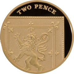 Pièce 2 Pence Or 2015 Royal Shield 4ème Portrait BE 