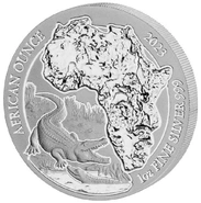 Pièce Africaine Crocodile Rwanda Argent 1 Once 2023