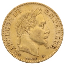 10 Francs Or 1866 Napoléon III Tête Laurée BB