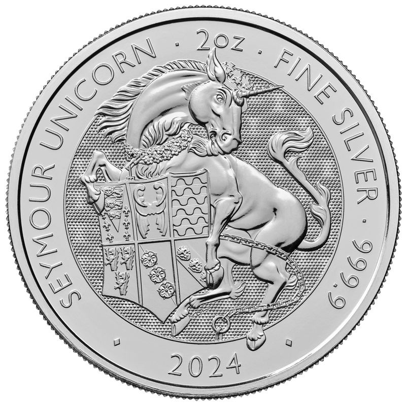 2024 Seymour Unicorn - Tudor Beasts 2oz Silver Coin