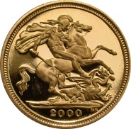Demi-souverain en or - 2000 (Finition particulière)