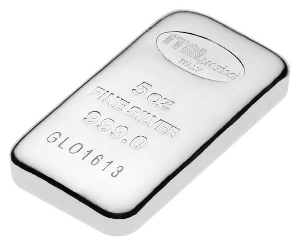 Lingot d'Argent 5 Onces Italpreziosi Moulé