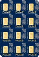 Lingots d'or de 1 gramme - PAMP 12 x 1g