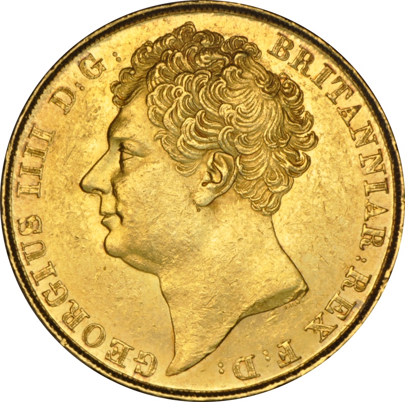 1823 George IV Double Sovereign £2 Gold Coin NGC AU58