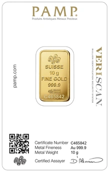Lingot d'Or 10g Pamp