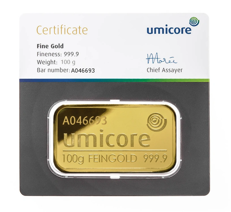Lingot d'Or 100g Umicore