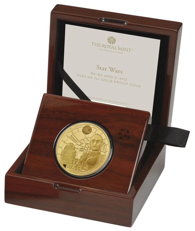 2023 Star Wars - R2-D2 and C-3PO 1oz Proof Gold Coin Boxed