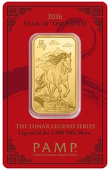 Lingot d'or 1 oz 2026 Année du Cheval PAMP