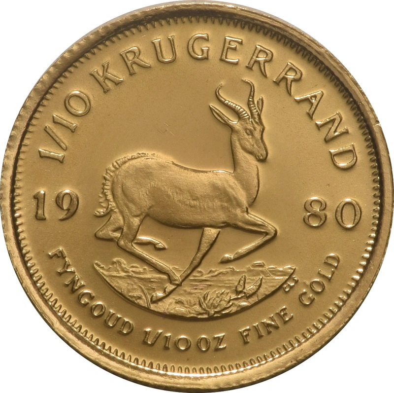 Pièce Krugerrand Or 1/10 Once 1980