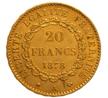 20 Francs Or Génie 3ème République 1878 A