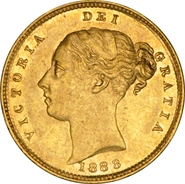 1883 Demi-souveraine Victoria Young Head Shield Back - Londres NGC AU58