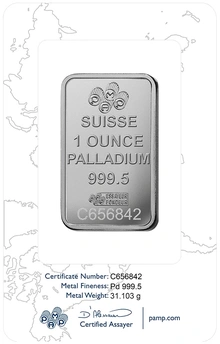 Lingot de Palladium 1 Once Pamp