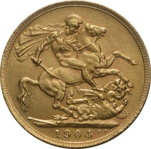 Pièce Souverain Or 1904 Édouard VII Londres