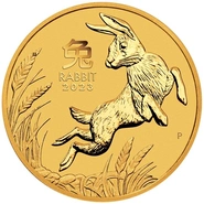 Perth Mint Lunar Or 1/2 Once 2023 Année du Lapin