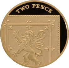 2015 Gold Proof 2p Deux Pence Piece Royal Shield 5ème Portrait