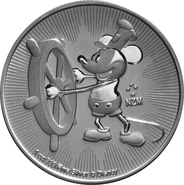 Mickey de 1 once en argent - Steamboat Willie
