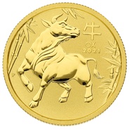Collection Perth Mint Lunar en or de 1/4 once - 2021 Année du Bœuf