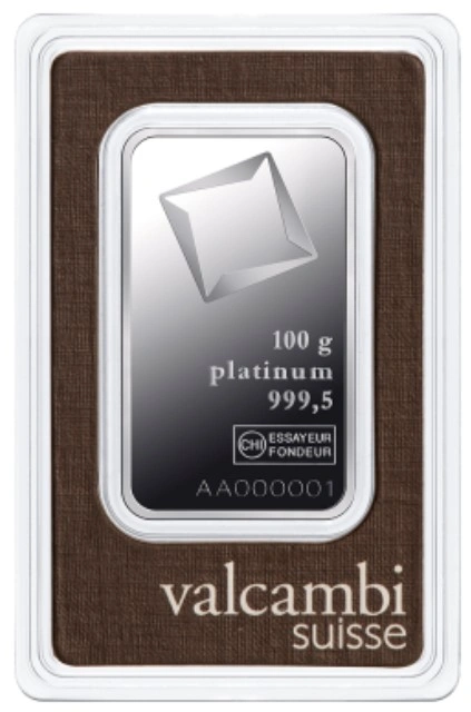 Lingot de Platine 100g Valcambi