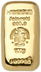 Lingot d'Or 100g Heraeus