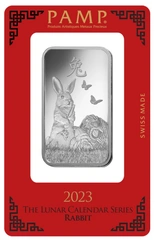 Lingot d'Argent 1 Once Pamp 2023 Année du Lapin