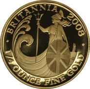 Pièce Britannia Or 1/4 Once 2008 BE