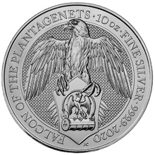 Royal Mint Queen's Beasts Argent 10 Onces le Faucon en Coffret