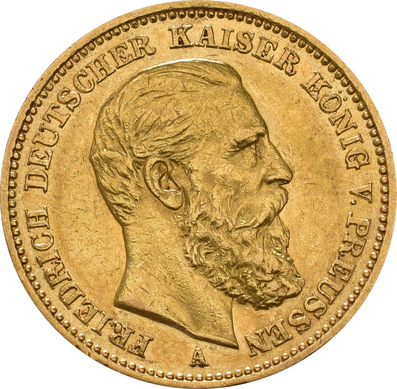 Pièce 20 Mark Or Allemand Friedrich III 1888