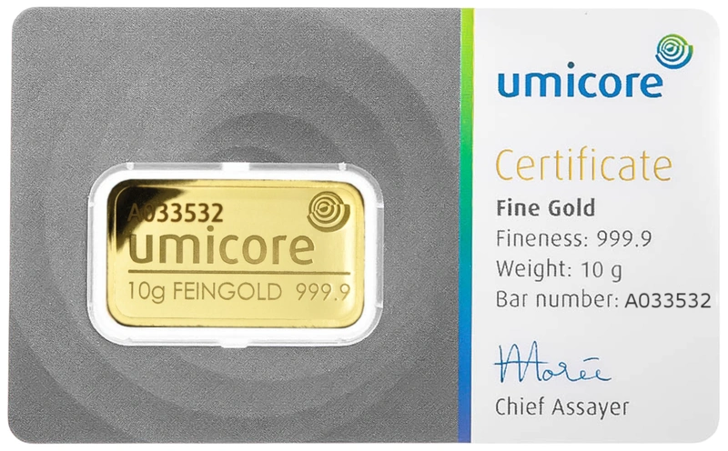 10g Gold Bar Umicore