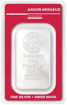 Lingot d'Argent 100g Argor-Heraeus