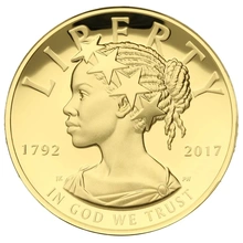 Pièce 100 Dollars Or US 1 Once 2017 Liberty Haut Relief 225ème Anniversaire en Boîte