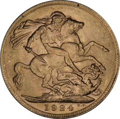 Pièce Souverain Or 1924 (M) NGC MS63