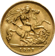 Pièce Demi Souverain Or 1907