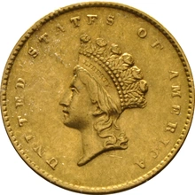 Pièce 1 Dollar Or American Petite Tête Indien 1/4 3mm