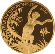 Pièce Royal Mint Lunar Or 1 Once 2016 Année du Singe en Boîte