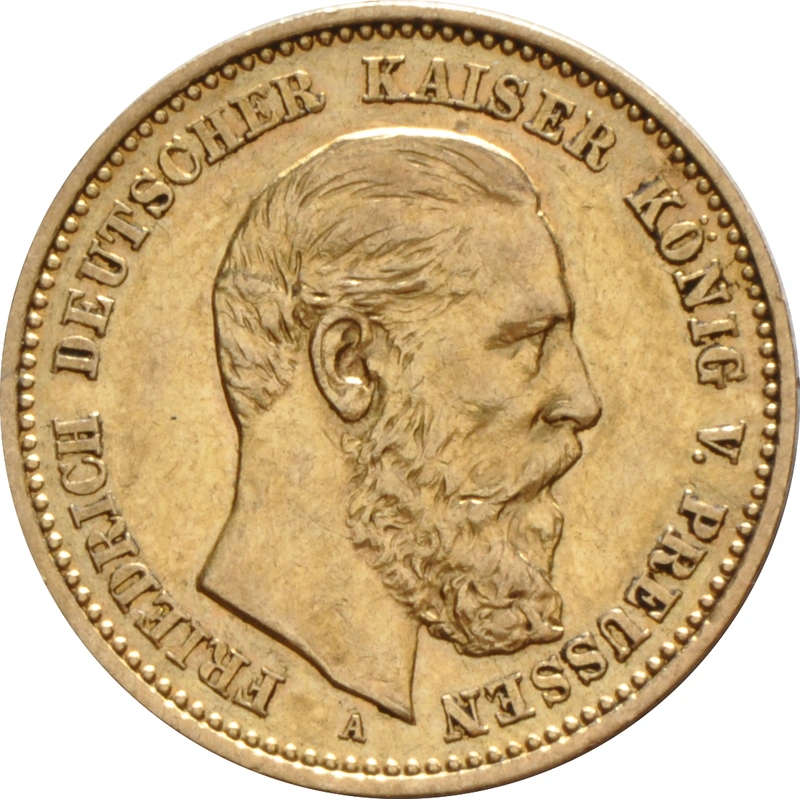 Pièce 10 Mark Or Allemand Friedrich III 1888