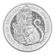 Collection Royal Mint Beasts Tudor en argent de 10 onces 2022 - Lion d'Angleterre