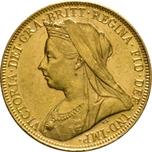 Pièce Souverain Or 1900 Victoria Tête Vieille M