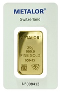 Lingot d'or de 20 grammes - Metalor