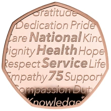 Pièce 50 Pence Or 2023 75 Ans de la NHS BE en Boîte