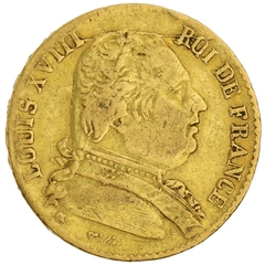 Pièce 20 Francs Or 1814 Louis XVIII L