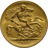 Pièce Souverain Or 1931 (P)