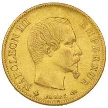Pièce 10 Francs Or 1860 Napoléon III BB
