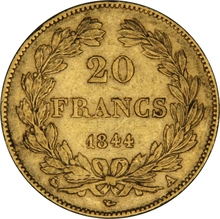Pièce 20 Francs Or 1844 Louis-Philippe A